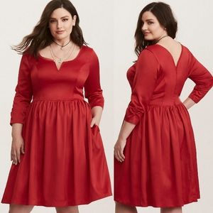 Torrid x Outlander Red Satin Swing Dress Size 2X